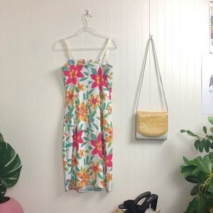 Vintage Dresses - ‘90s Floral Midi Dress >> SZ S-M Vintage Dresses - ‘90s Floral Midi Dress >> SZ S-M